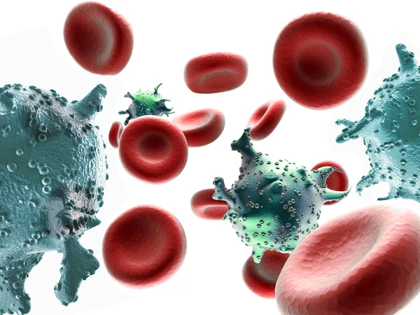 艾滋病病毒细胞在血液里 — 图库照片