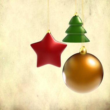 Christmas evening decoration on grunge background clipart