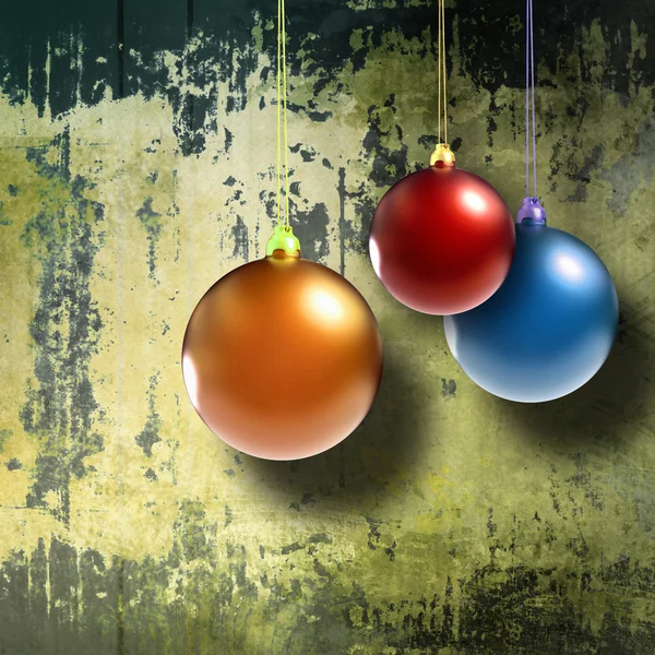 Weihnachtsabend-Bälle auf Grunge-Hintergrund — Stockfoto