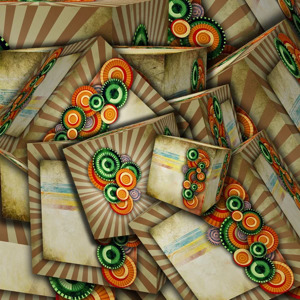 Абстрактные винтажные кубики на гранжевом деревянном фоне — стоковое фото