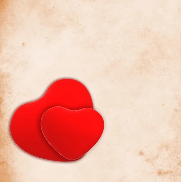 Красные сердца на фоне гранжа — стоковое фото