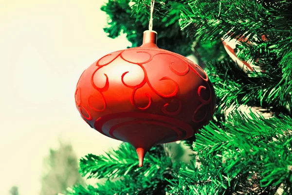 Υποκατάστημα δέντρο Χριστούγεννα διακόσμηση — Φωτογραφία Αρχείου