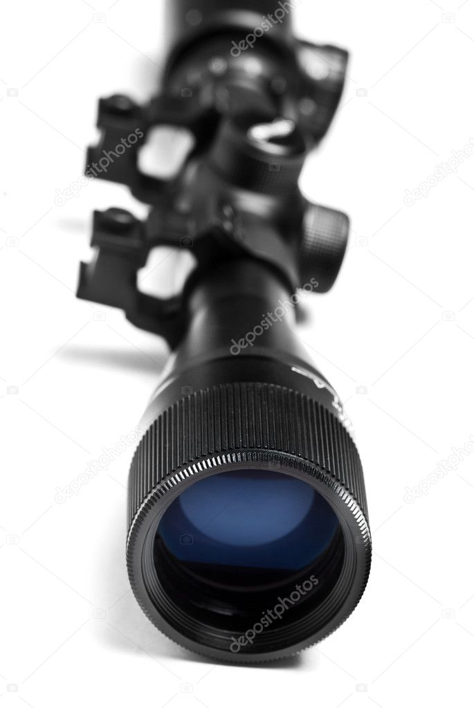 Hunting rifle with scope isolated