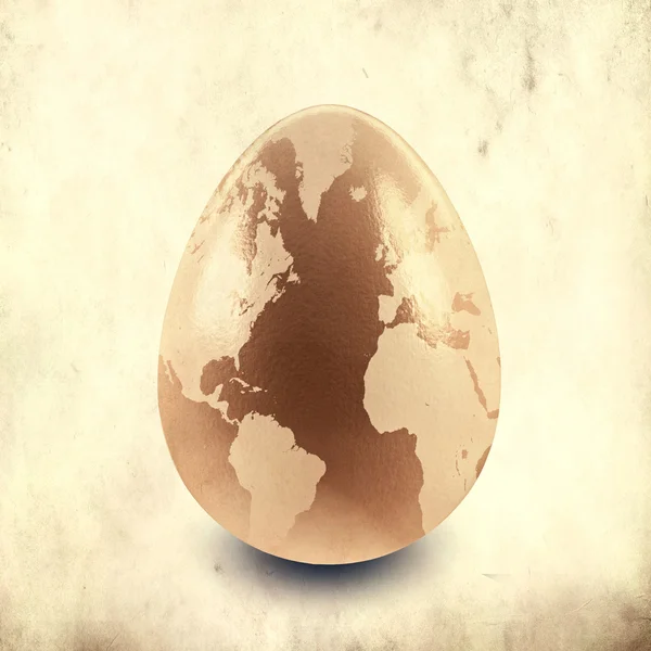 Egg with earth texture over grunge background — Stock Photo, Image