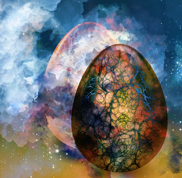 Arte fondo abstracto con huevo — Foto de Stock