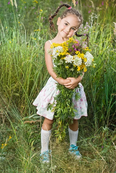 Девушка на траве — стоковое фото