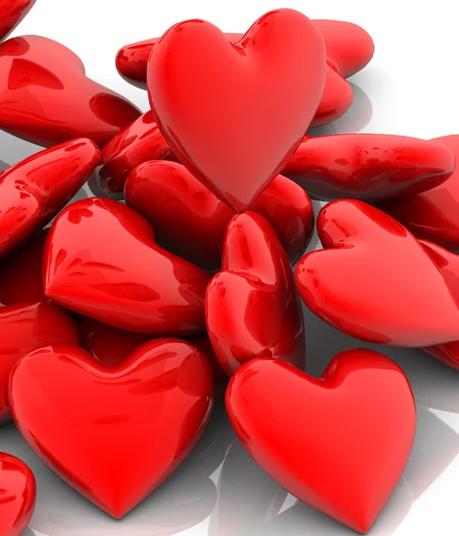 Kırmızı Kalpler — Stok fotoğraf