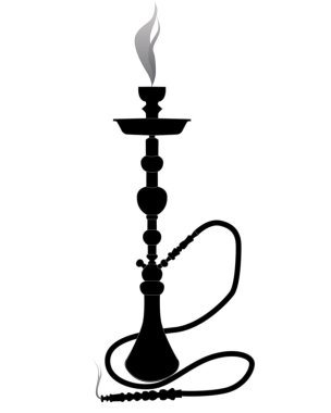 Silhouette of a hookah clipart