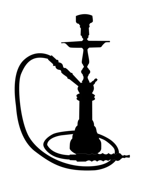 阿拉伯水烟壶的黑色剪影 — 图库照片