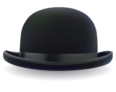 Black bowler hat clipart