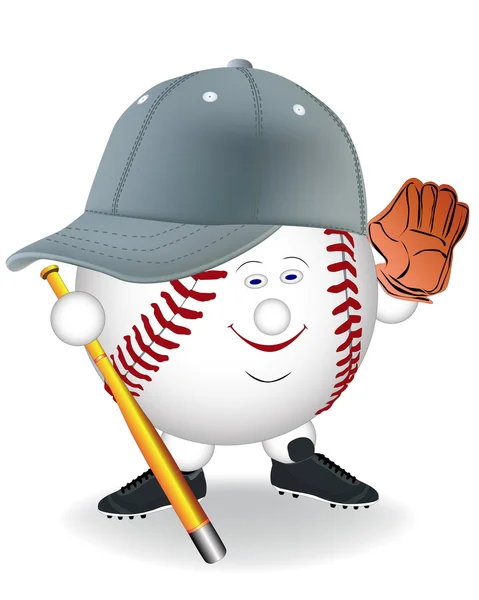 Sourire dans une balle de baseball — Image vectorielle