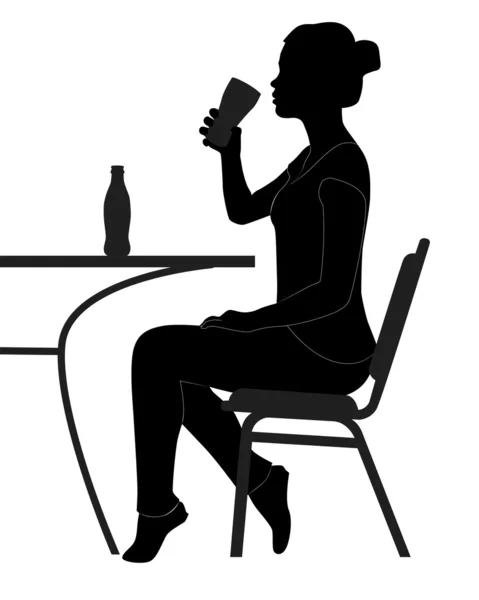 Девушка пьет — стоковый вектор