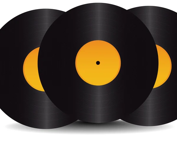 Trois vinyle noir — Image vectorielle