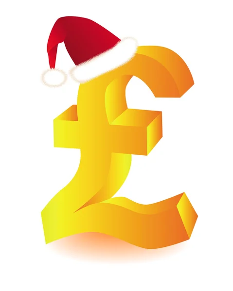 stock vector Symbol in red cap pounds Santa