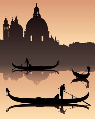 Venetian gondoliers clipart