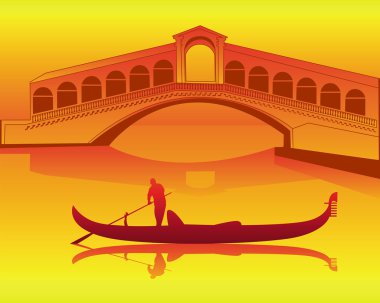 rialto Köprüsü Venedik gondol
