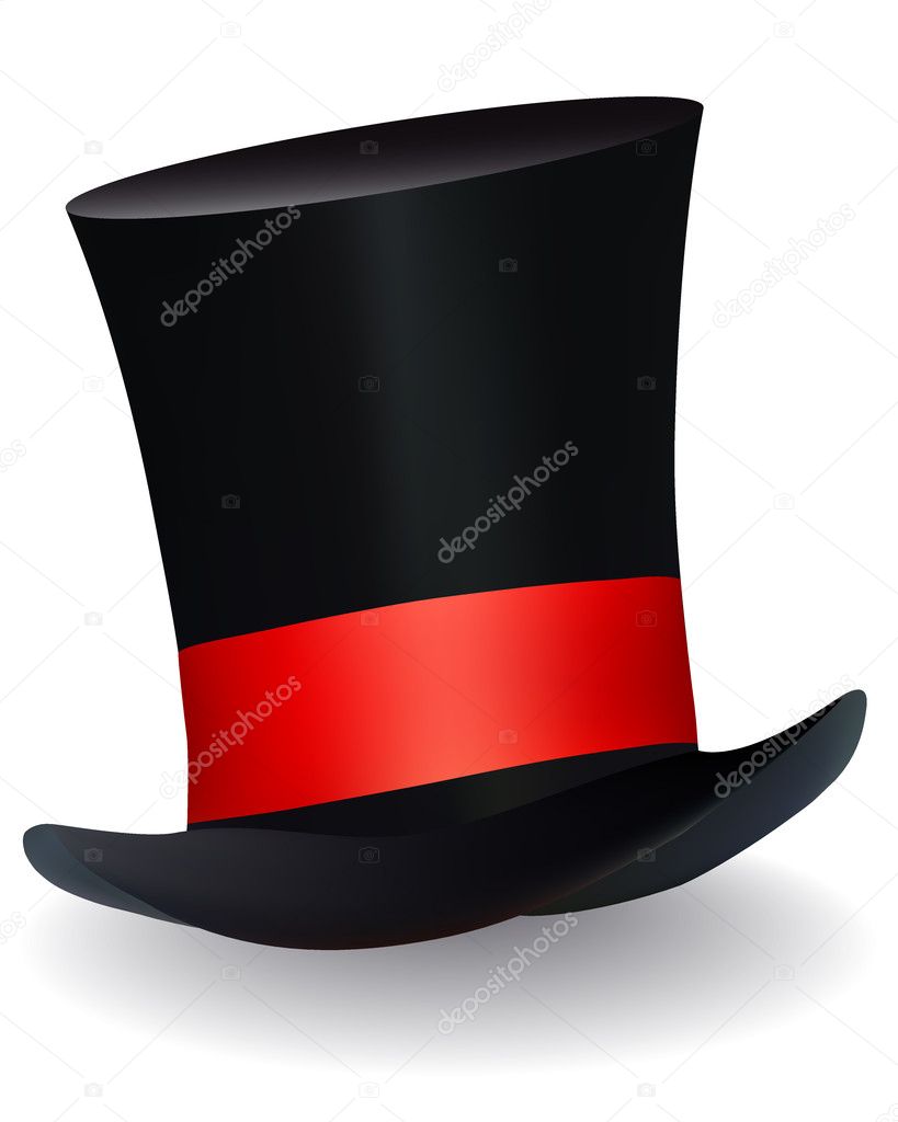 Hat hat with a red ribbon