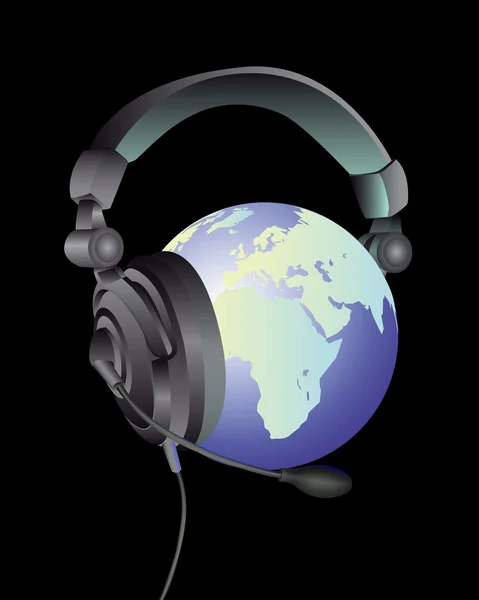 Świata w słuchawkach — Wektor stockowy
