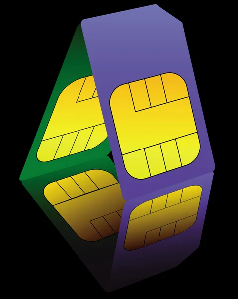 Karty SIM do telefonów komórkowych — Wektor stockowy