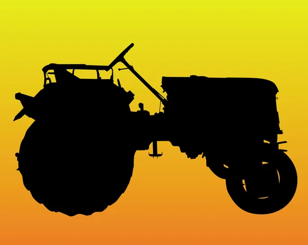 Černá silueta kola traktoru — Stockový vektor