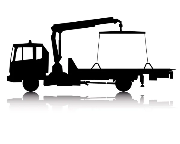 Silhouette of a tow truck — Stock Vector