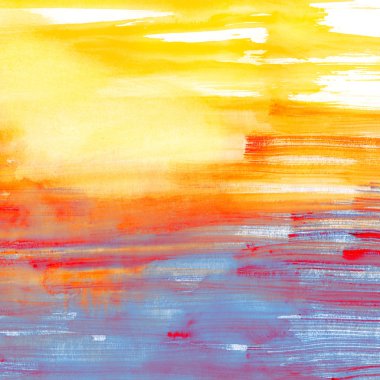 Blue and orange watercolor background clipart