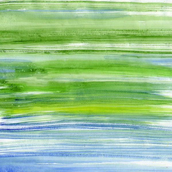 绿色和蓝色的水彩条纹 — 图库照片