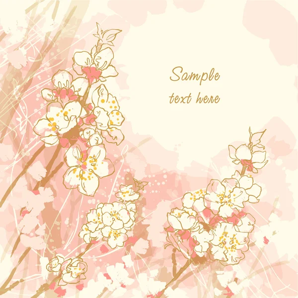 Romantic vector background with cherry blossom Royalty Free Stock Illustrations