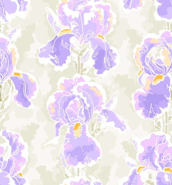 Seamless pattern with iris — Stock Photo, Image