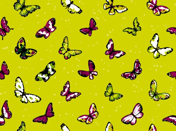 Безшовний високо деталізований фон з метеликами — стоковий вектор