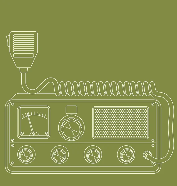 レトロな cb ラジオ — ストックベクタ