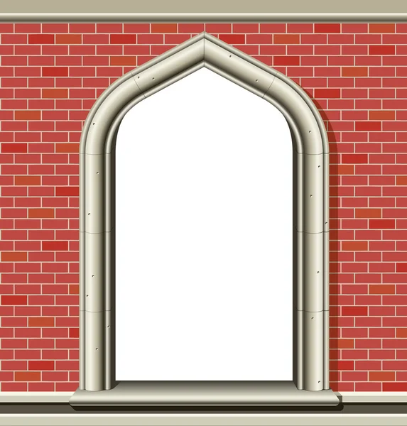 拱形的窗口-砖 — 图库矢量图片