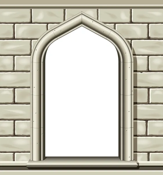 拱形的窗口-石 — 图库矢量图片