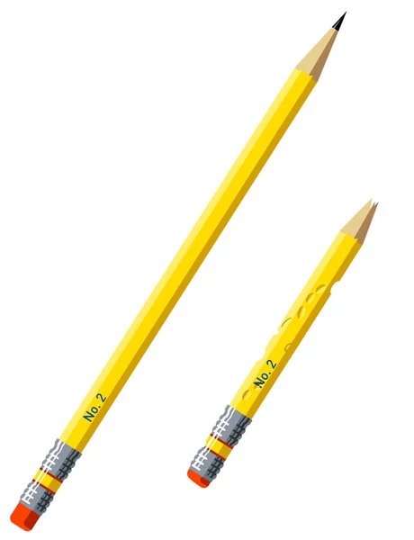 Pencils - old and new — Stock Vector