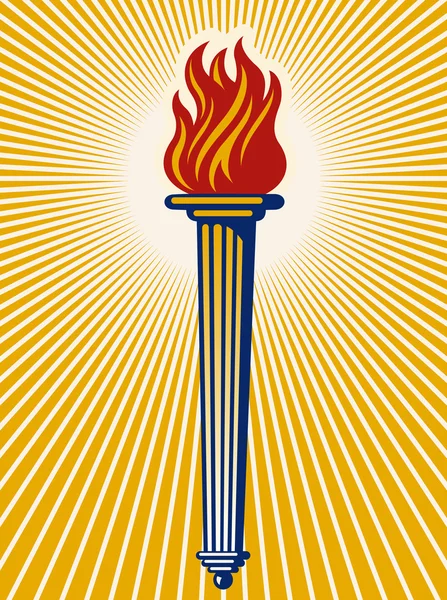 Flaming Torch — Stock Vector