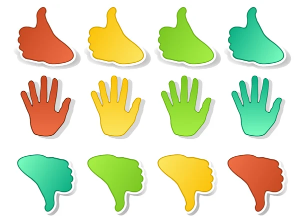 Handen expressies stickers — Stockvector