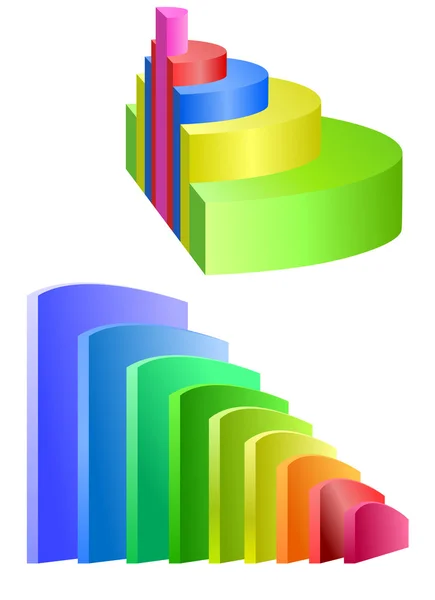 Diagrama de pastel y gráfico de barras — Vector de stock
