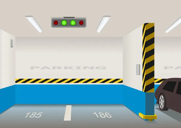 Zona de aparcamiento vacía. Ilustración vectorial — Archivo Imágenes Vectoriales