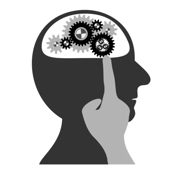 stock vector Gears working in the head