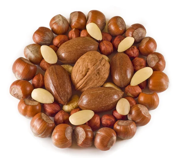 Nuts on a white background — Stock Photo, Image
