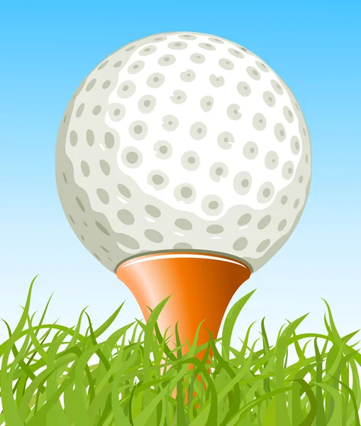 Pallina da golf sull'erba — Vettoriale Stock