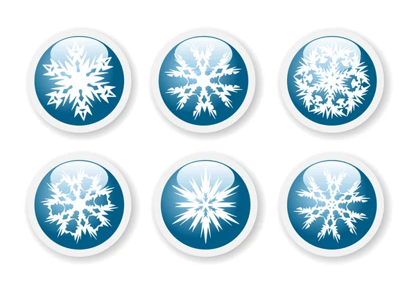 Weihnachten Schneeflocke Sticker — Stockvektor