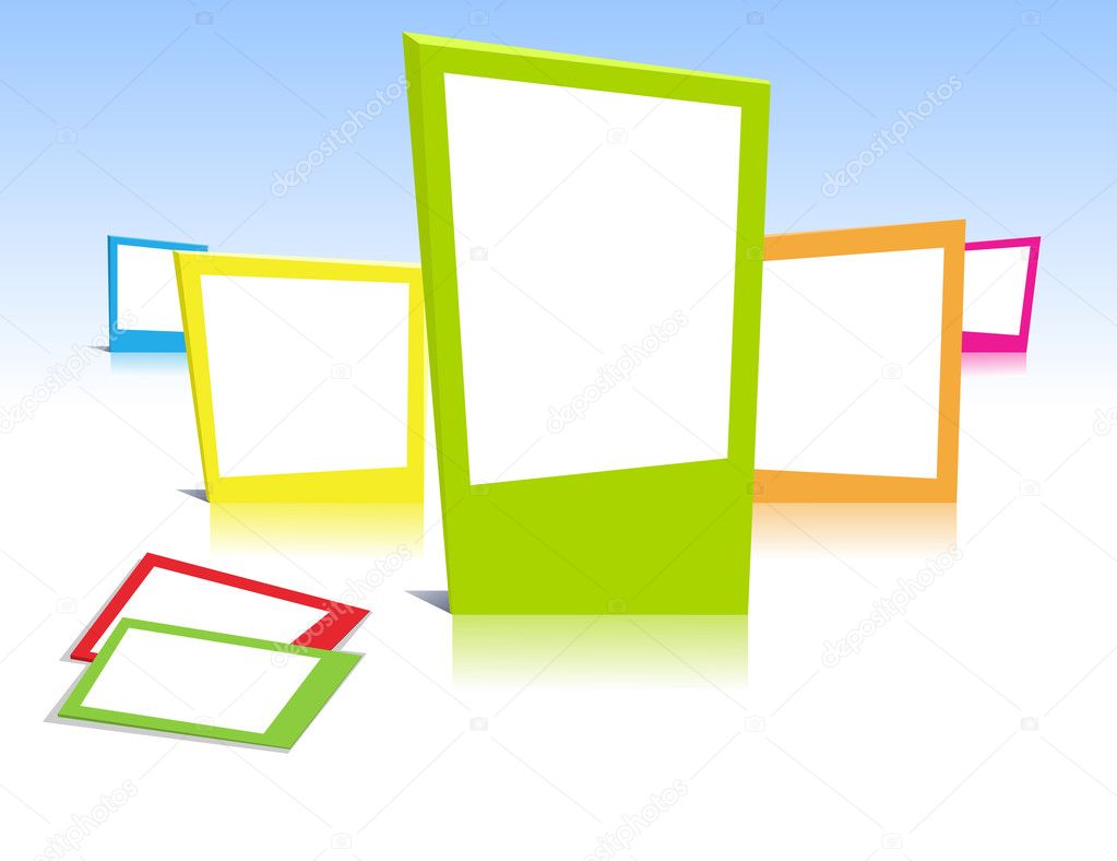 Colorful photo frames in vector art
