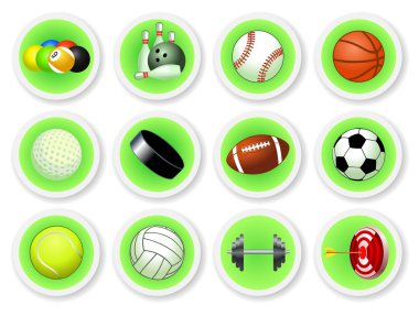 Sport balls icon set clipart