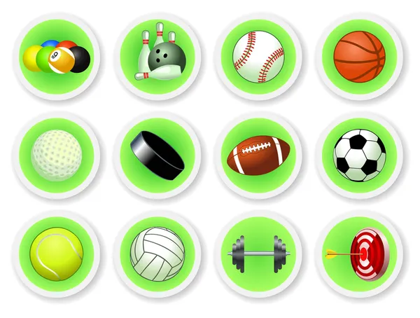 Sport labdák Icon Set — Stock Vector