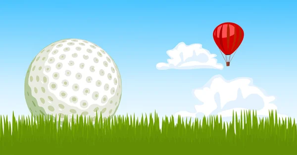 Μπάλα του γκολφ στο γρασίδι — Διανυσματικό Αρχείο