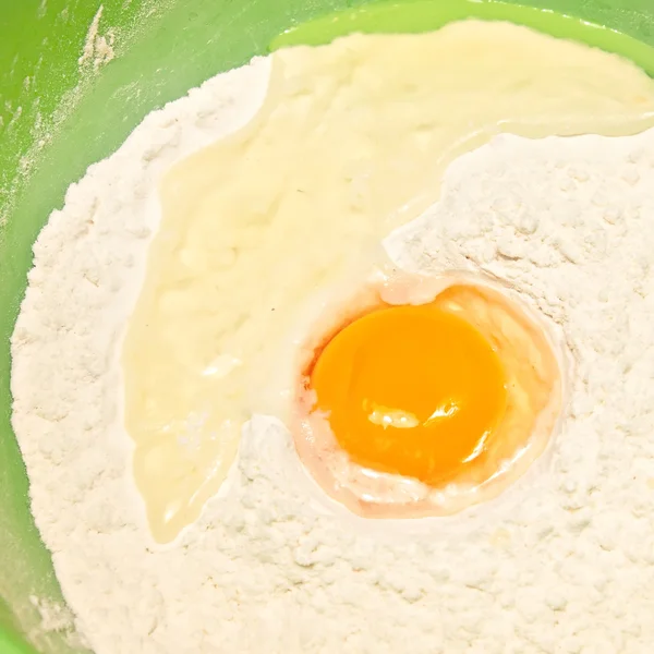 stock image Egg and flour knead rise cooking mixture