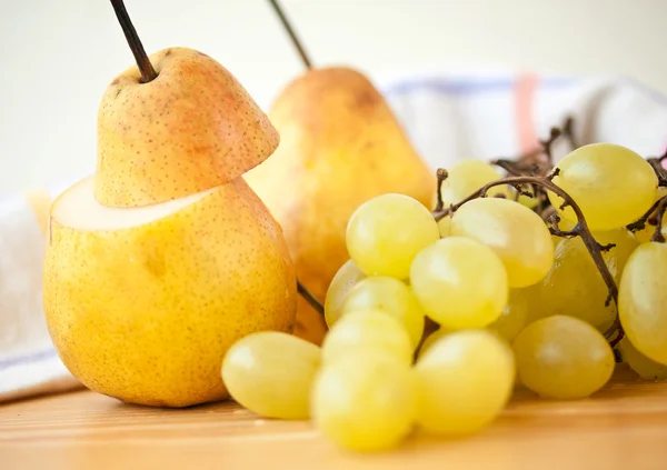 stock image Pear and grape fresh fruit healthy diet food