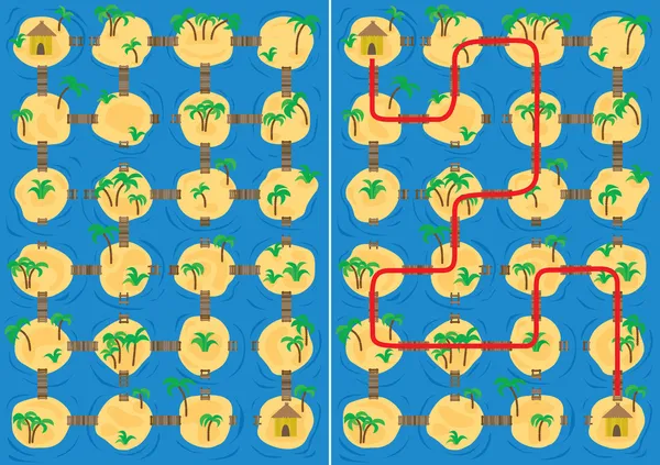 Islands maze — Stock Vector