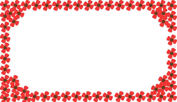红色花相框 — 图库照片